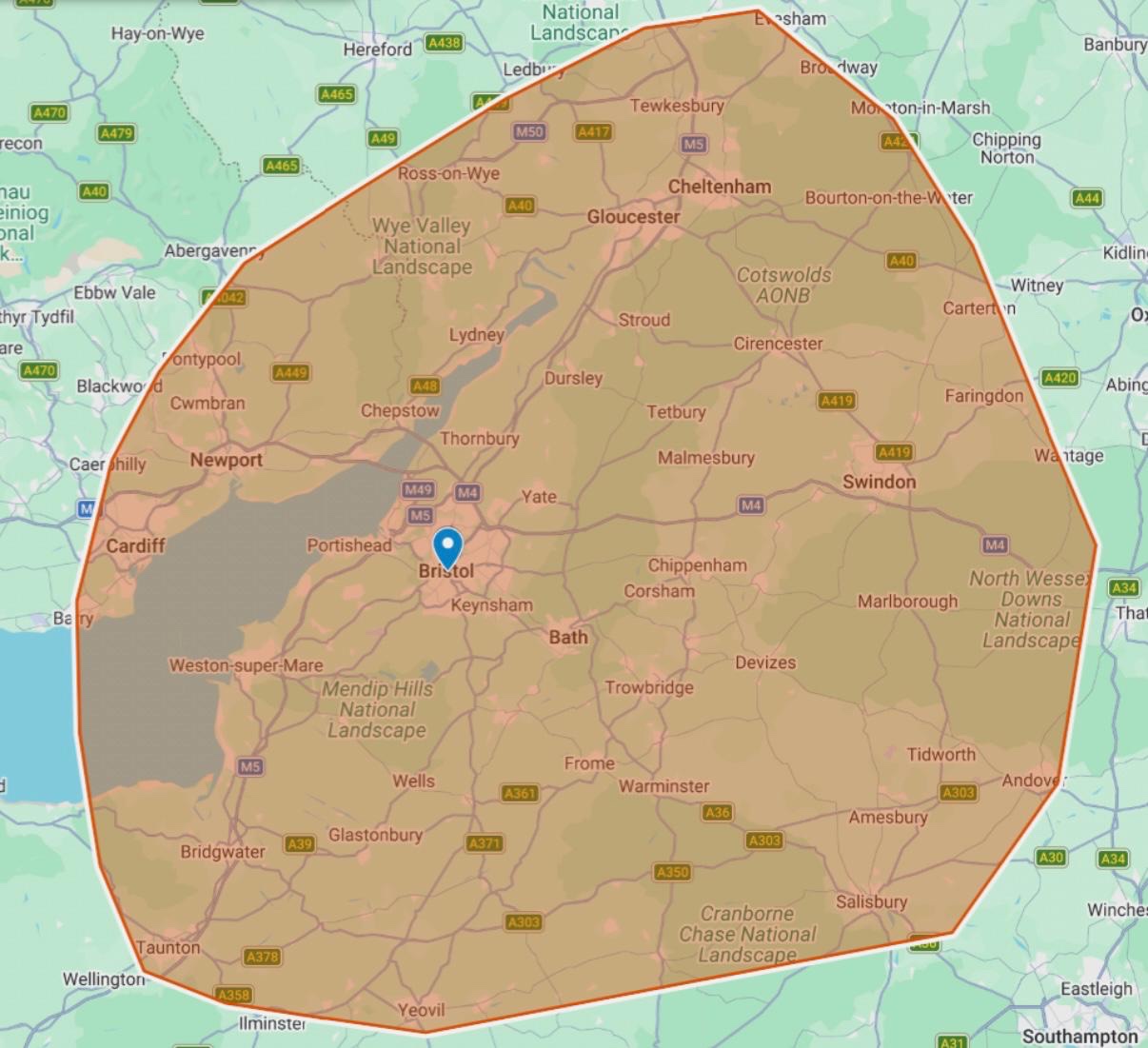 R Auto Recovery coverage area. Bristol and surrounding regions